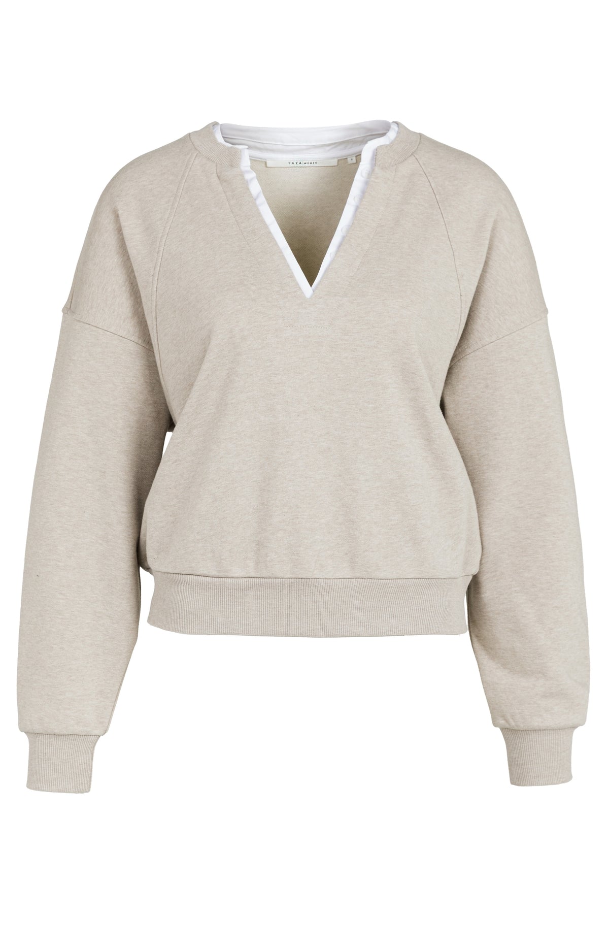 YAYA Pure Cashmere V-neck Sweatshirt