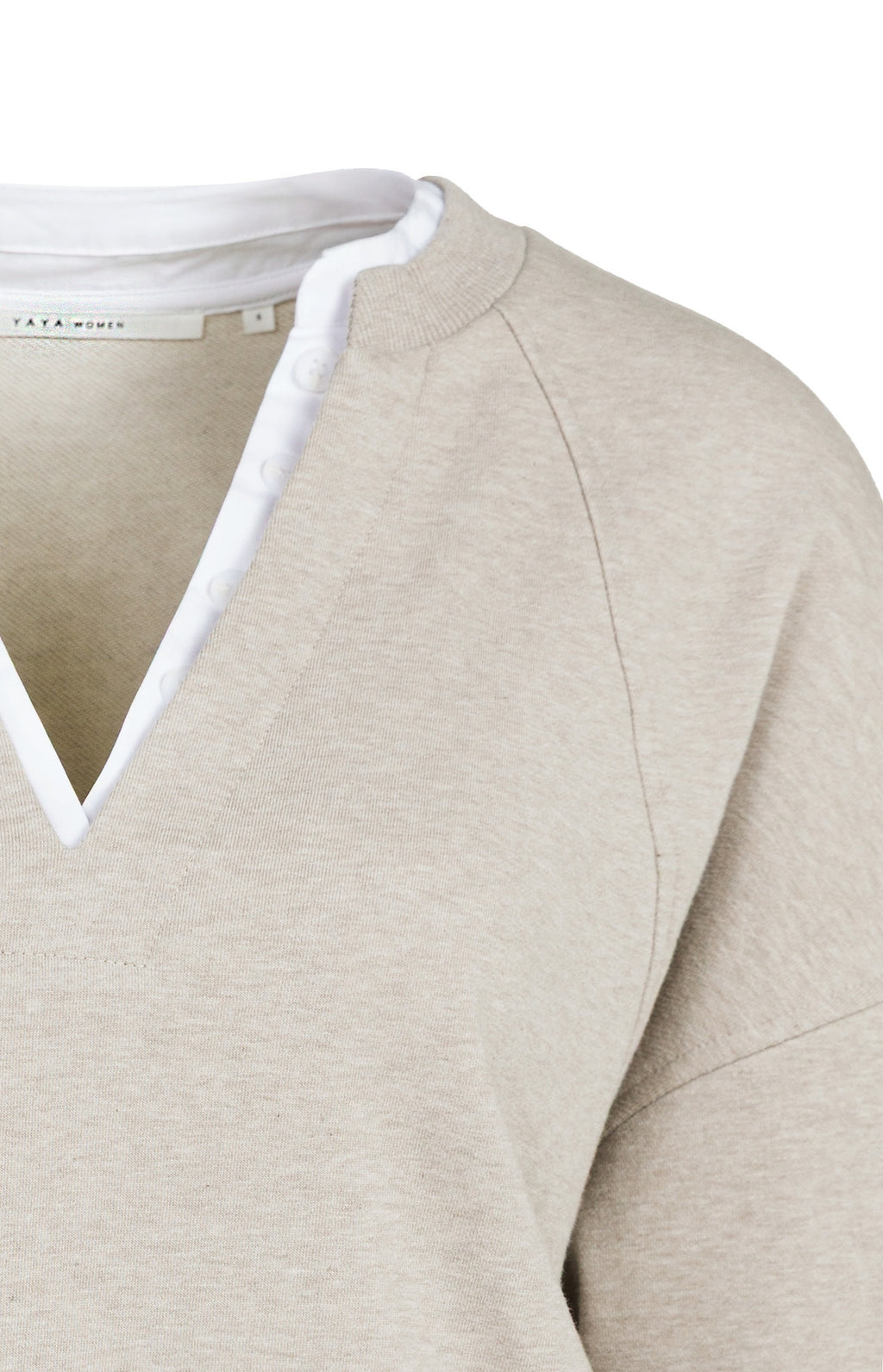 YAYA Pure Cashmere V-neck Sweatshirt