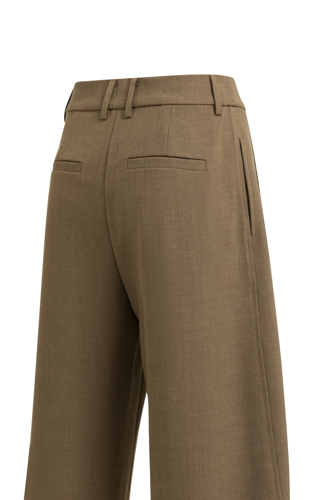 YAYA Teak Woven Barrel-leg trouser
