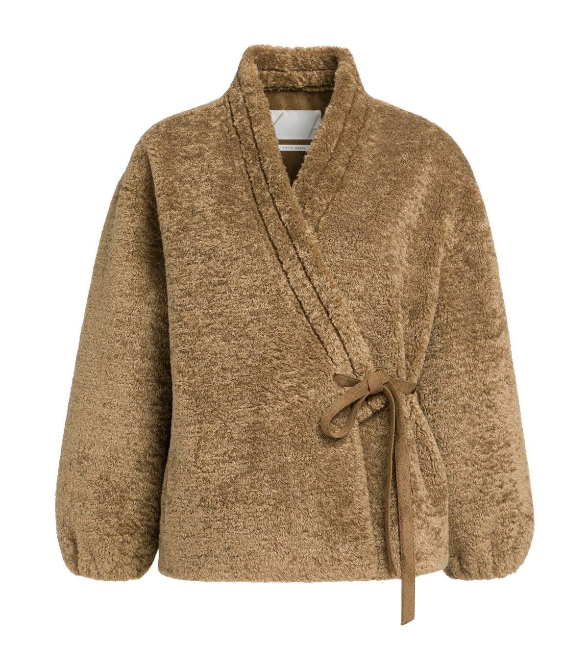 YAYA Teddy Wrap Jacket with Tie Waist