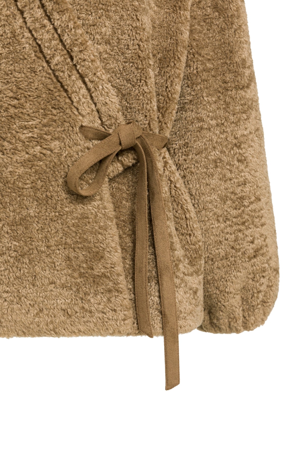 YAYA Teddy Wrap Jacket with Tie Waist