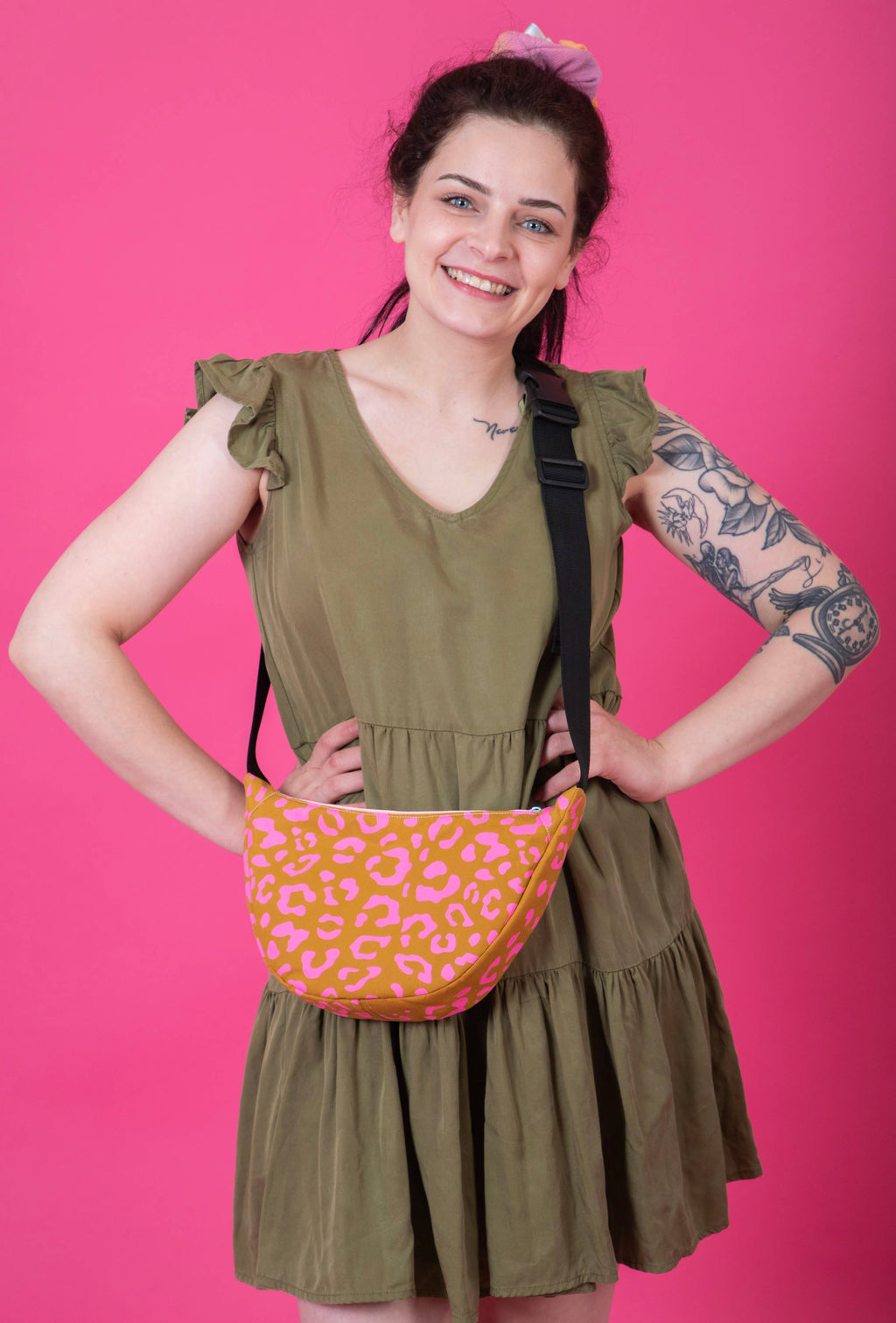 Yolla Studio Pink Leopard on Red Bag