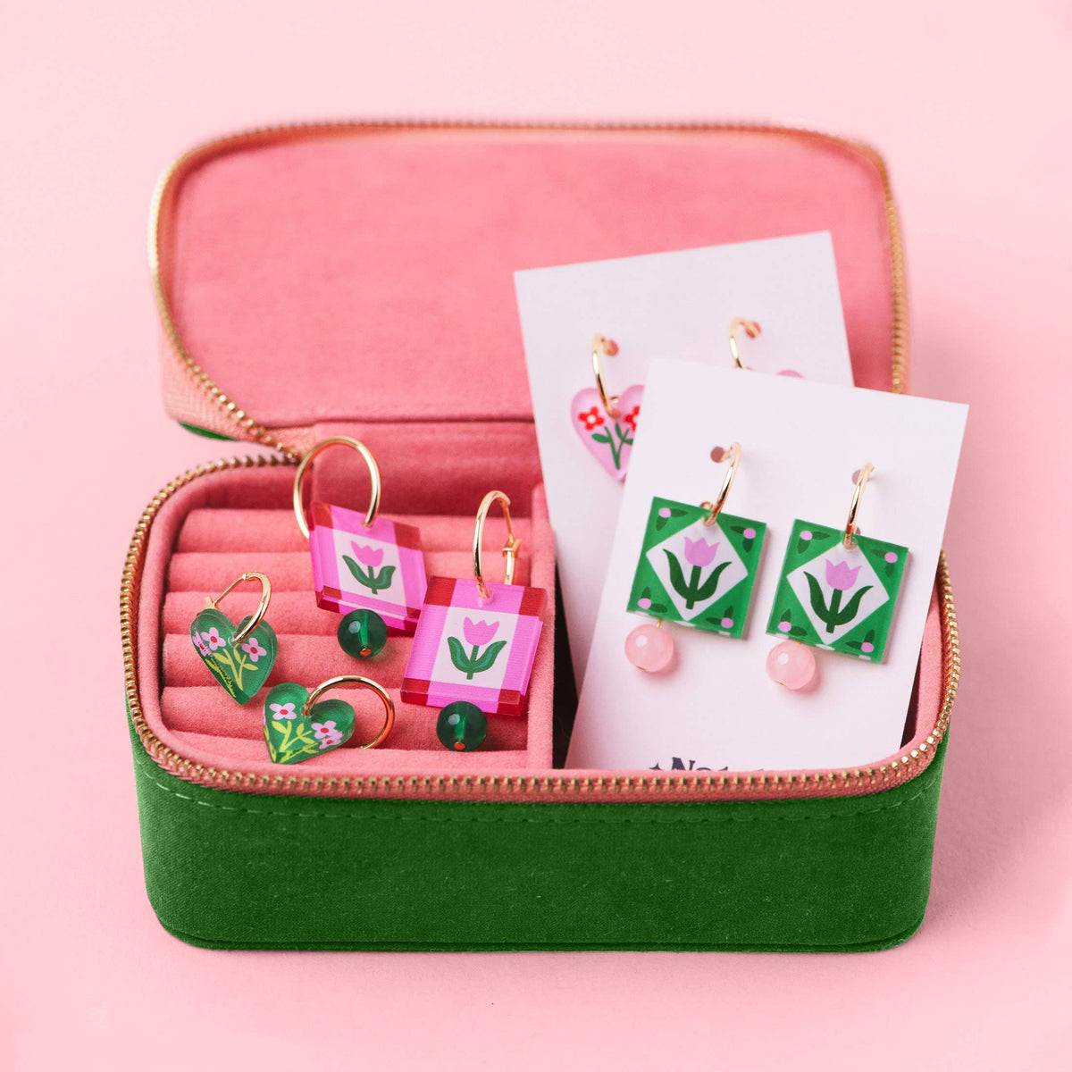 Natalie Lea Owen Pink Heart Earring