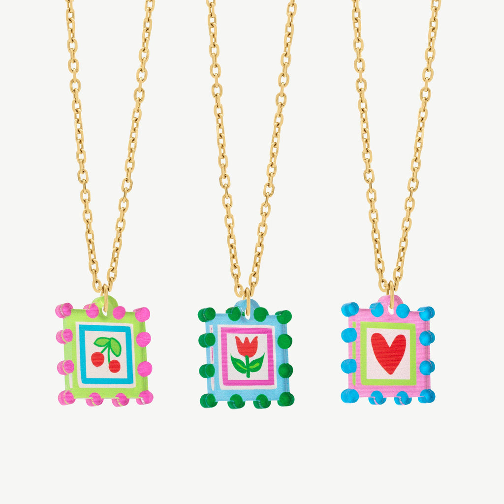 Natalie Lea Owen Square Flower Necklace