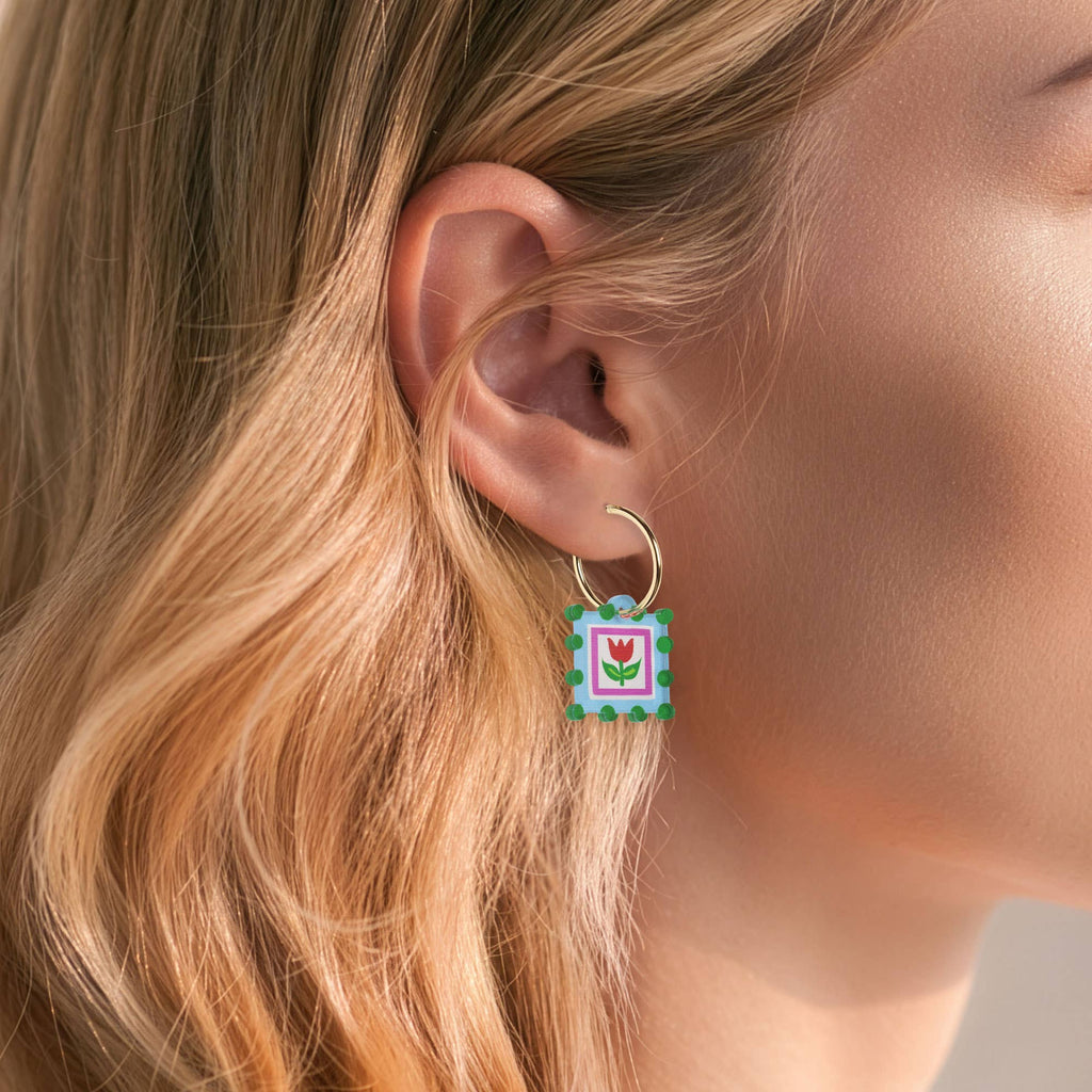 Natalie Lea Owen Hoop Flower Earring