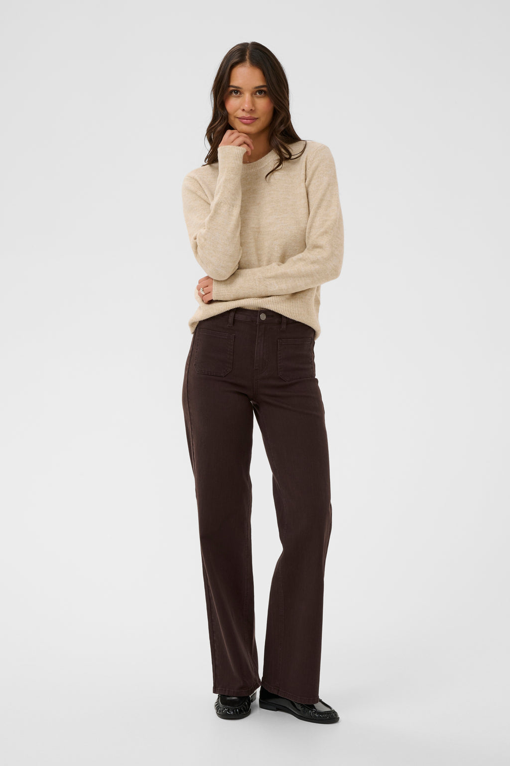 KAFFE Brook Regular fit jeans Coffee Bean