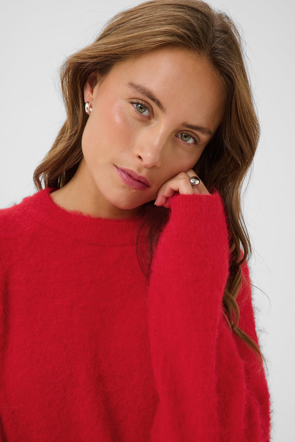 KAFFE Red Jordan Knit Pullover