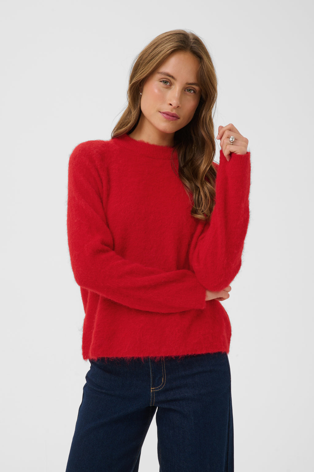 KAFFE Red Jordan Knit Pullover