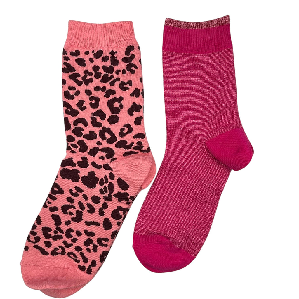 Pink Tokyo & Pink Leopard sock box duo