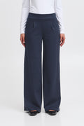 ICHI KATE WIDE TROUSER NAVY
