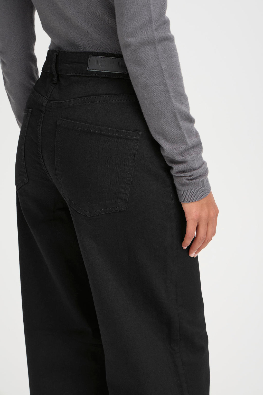 ICHI WIGGY WIDE LEG JEANS BLACK