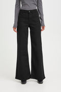 ICHI WIGGY WIDE LEG JEANS BLACK