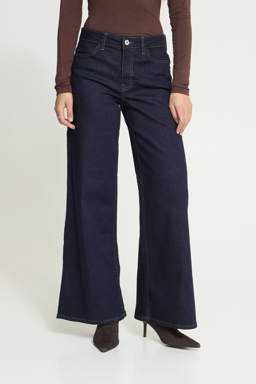 ICHI WIGGY WIDE JEANS NAVY