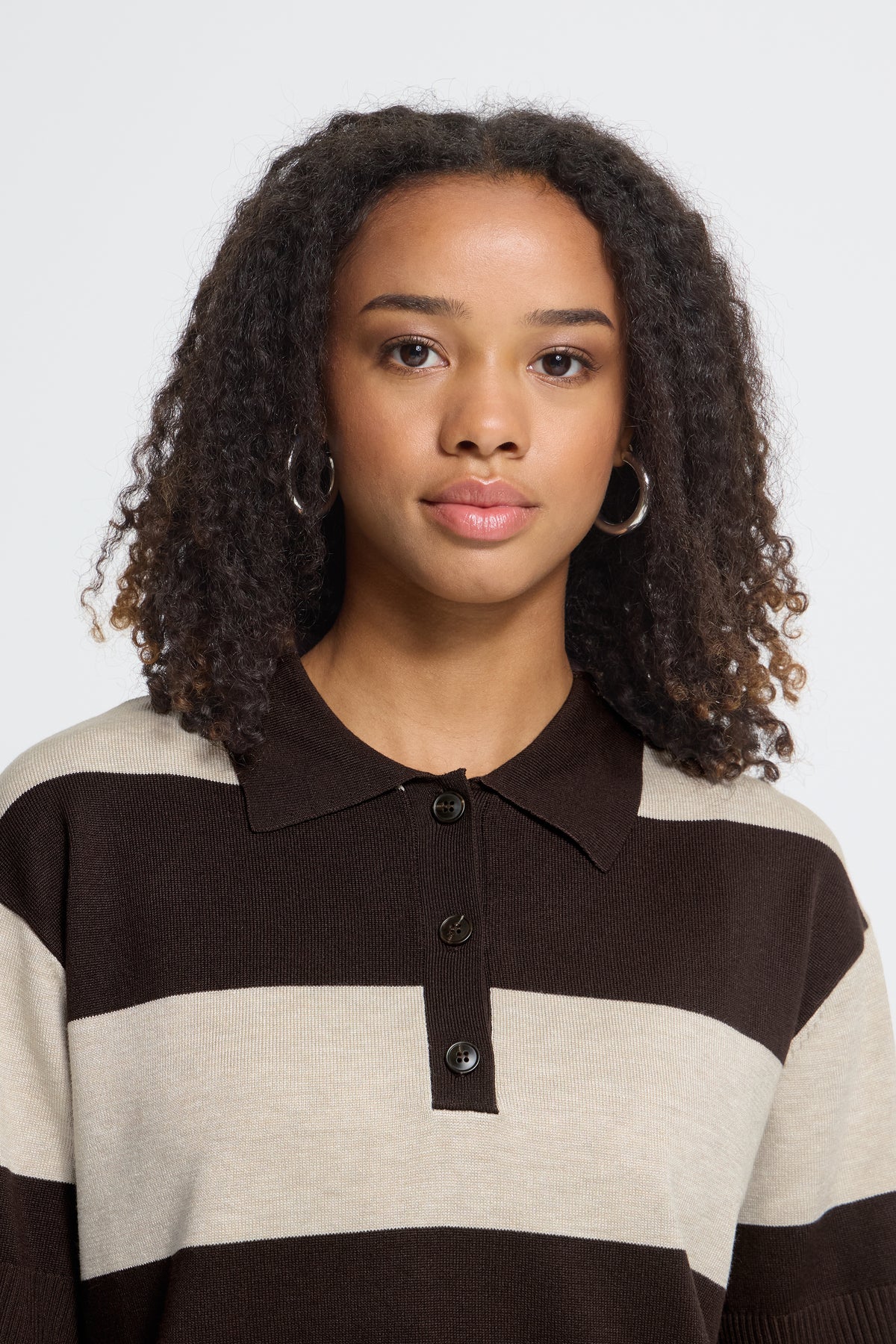 ICHI LULS LOOSE PULLOVER STRIPE