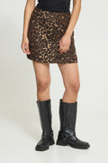 ICHI WOOLA LEOPARD SKIRT