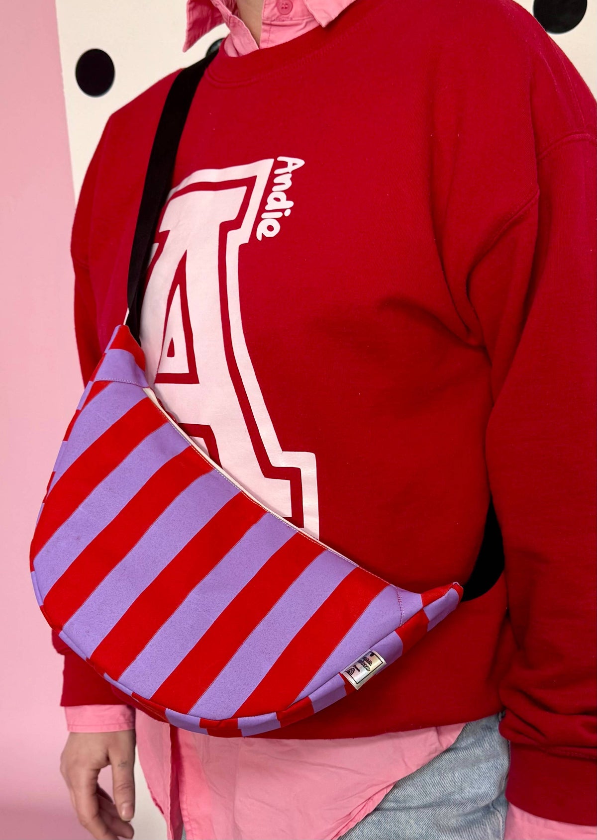 Yolla Studio Lilac and Red stripes Bag