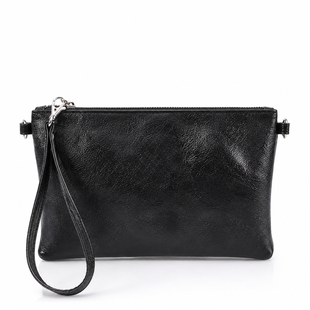 Bronze Italian Metallic Leather Clutch Bag