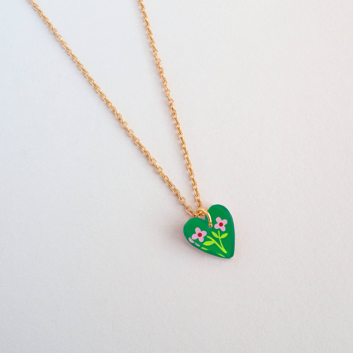 Natalie Lea Owen Green Heart Necklace