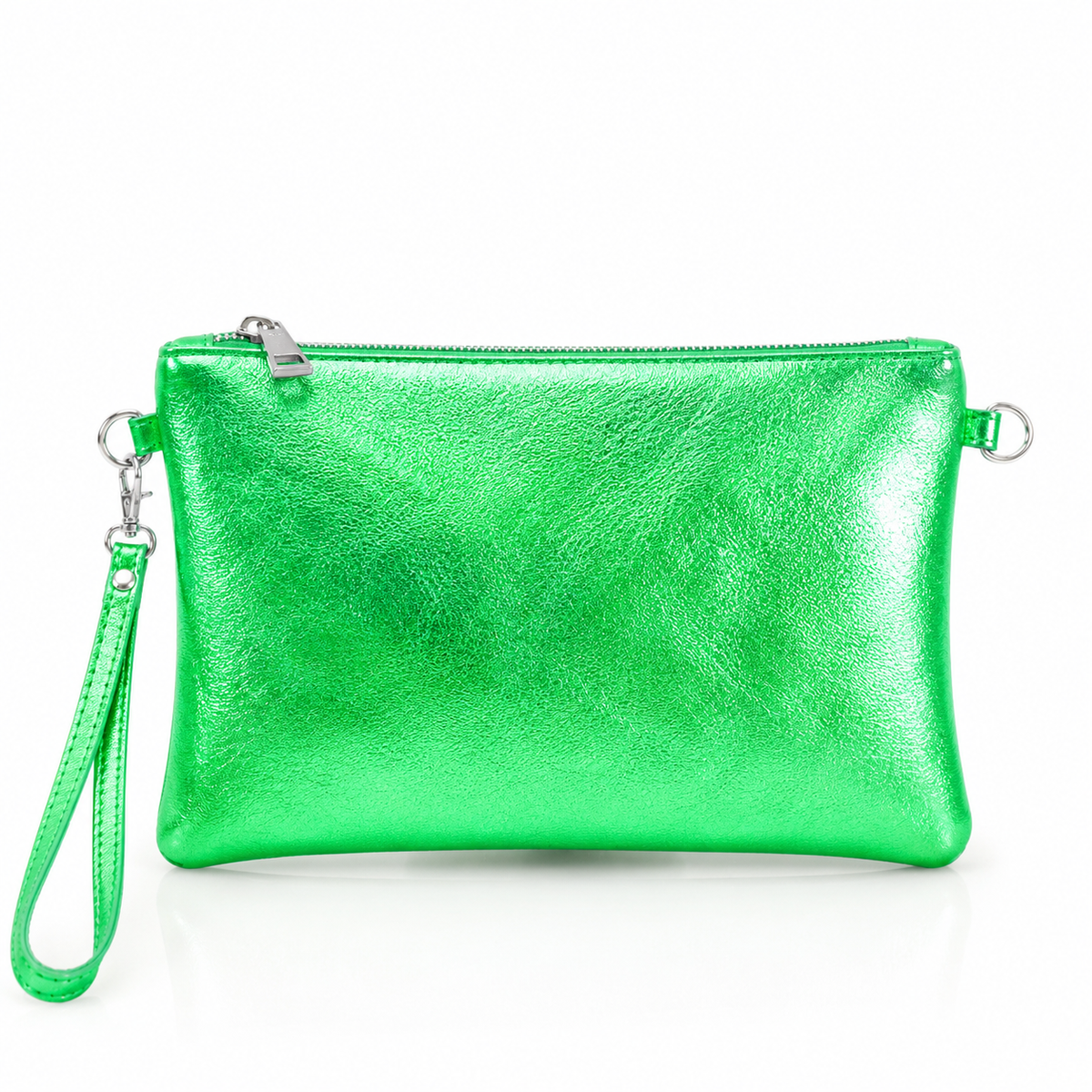 Bronze Italian Metallic Leather Clutch Bag