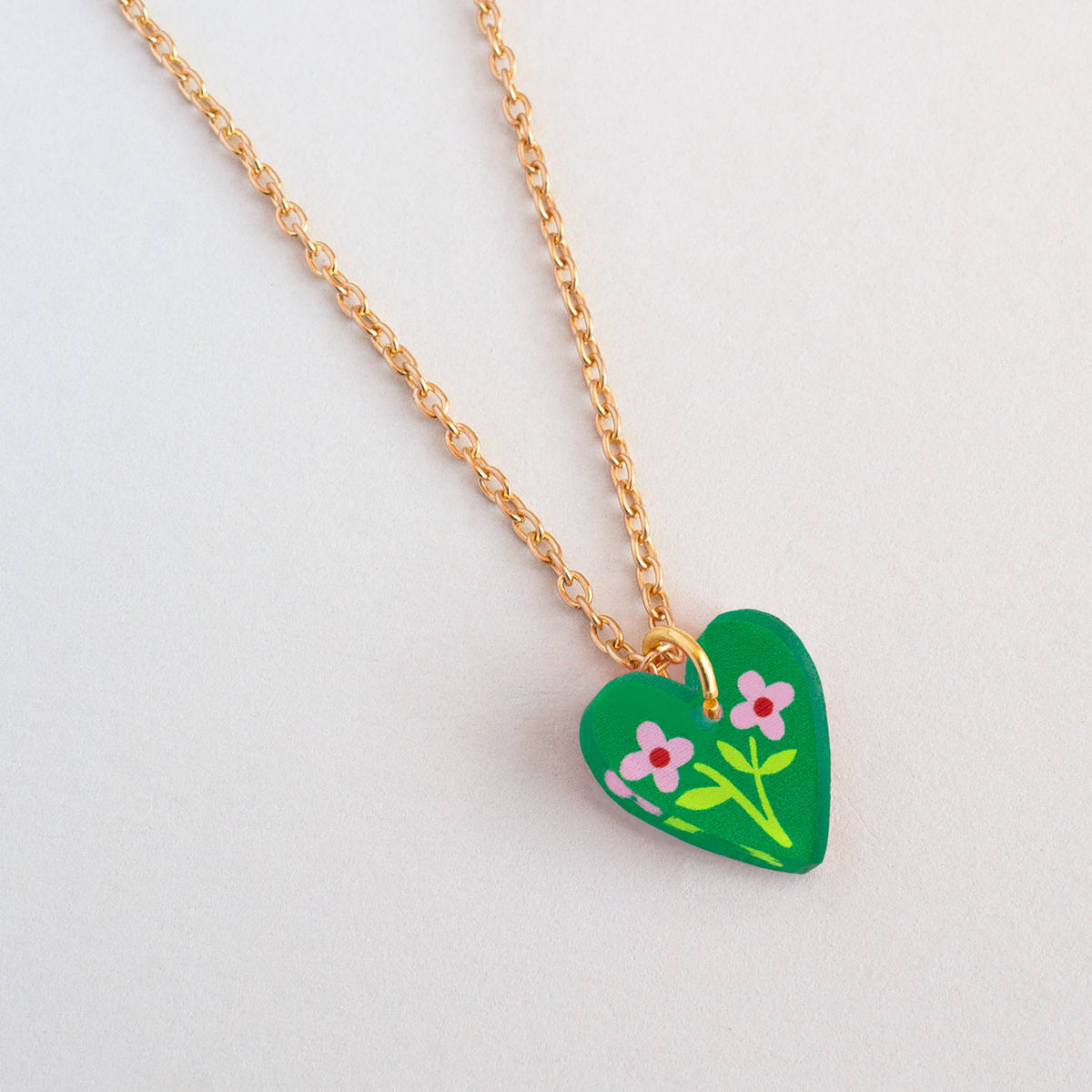 Natalie Lea Owen Green Heart Necklace