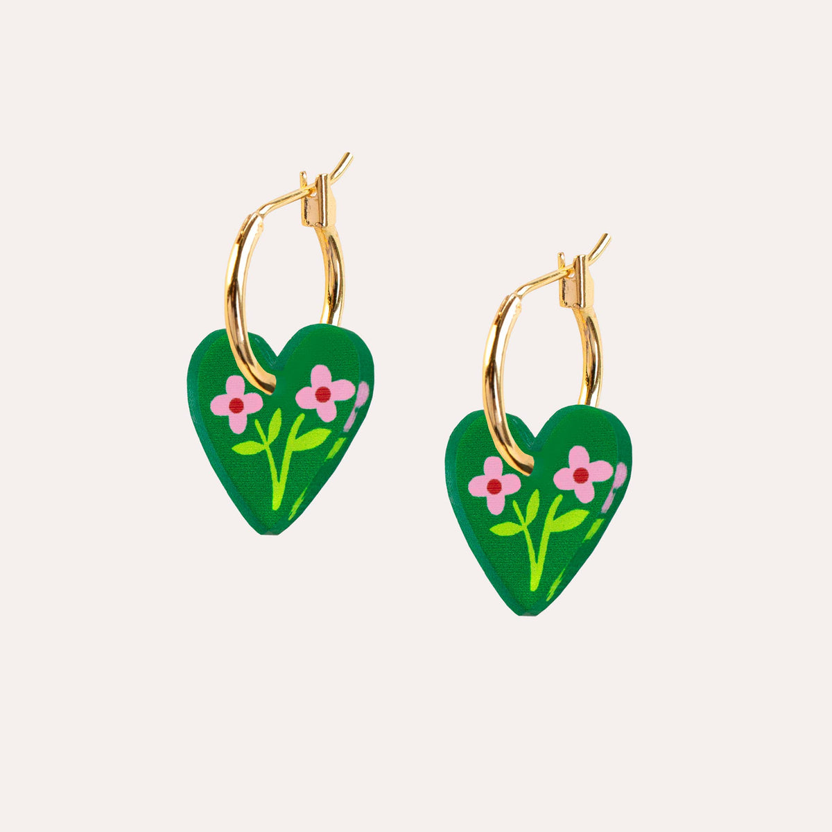 Natalie Lea Owen Green Heart Earring