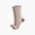 Polka Dots Combed Cotton Glitter Socks in Soft Beige: UK 3-7 | EU 36-40 | US 5-9