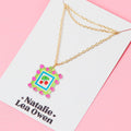 Natalie Lea Owen Square Cherry Necklace