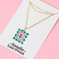 Natalie Lea Owen Square Flower Necklace