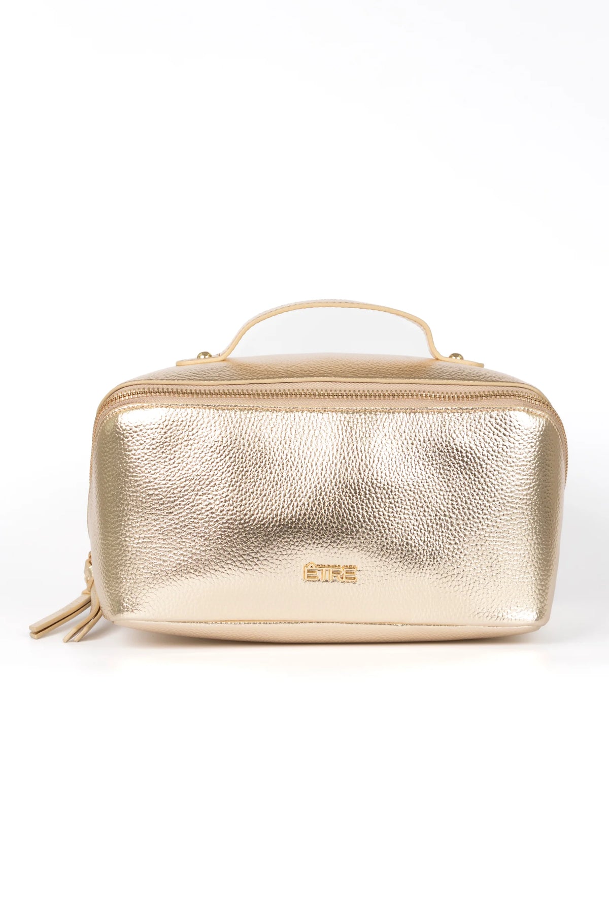 Mila Vanity Case - Gold, Metallic Faux Leather