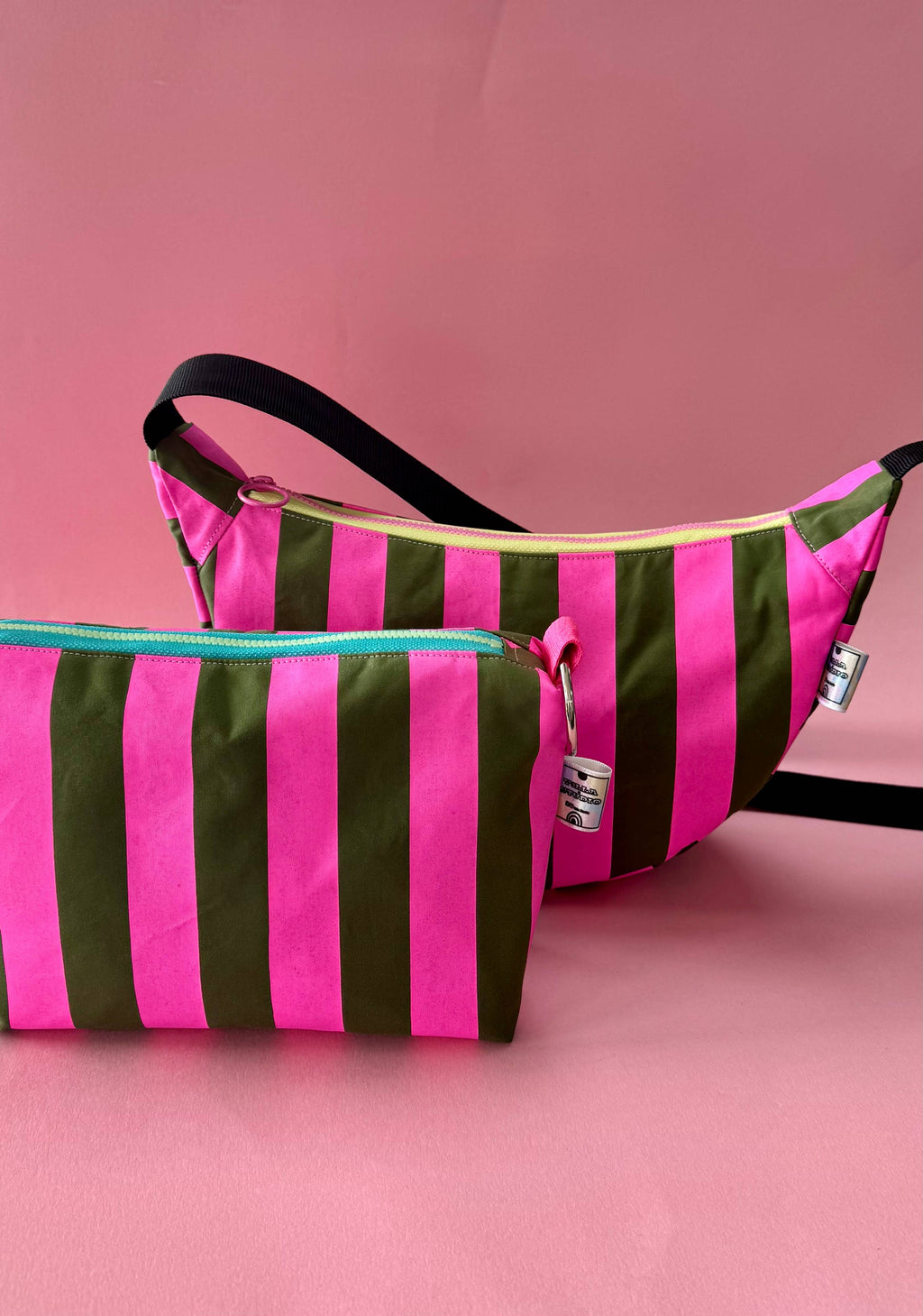 Yolla Studio Pink and Green stripes Bag