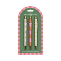 A Dopo Set of 3 Pens - Flower Stripe Lemon