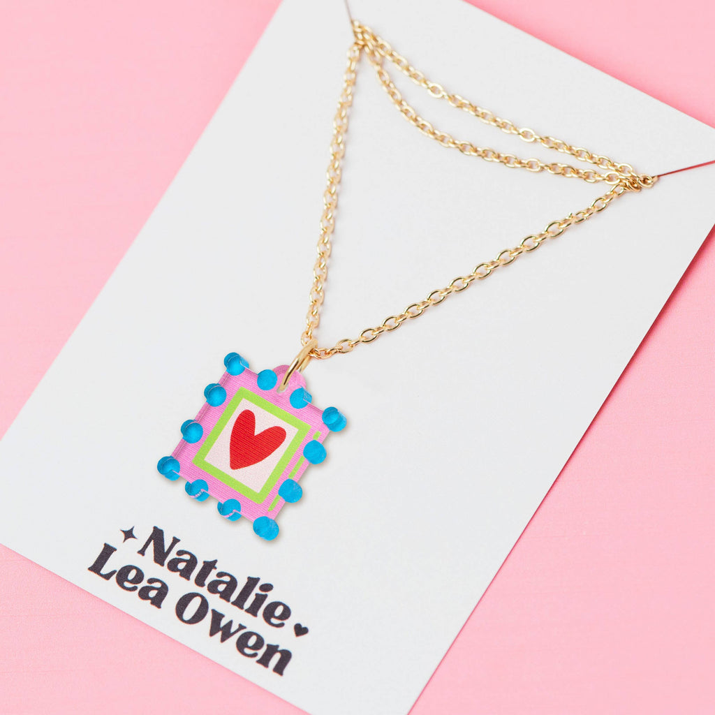 Natalie Lea Owen Square Heart Necklace
