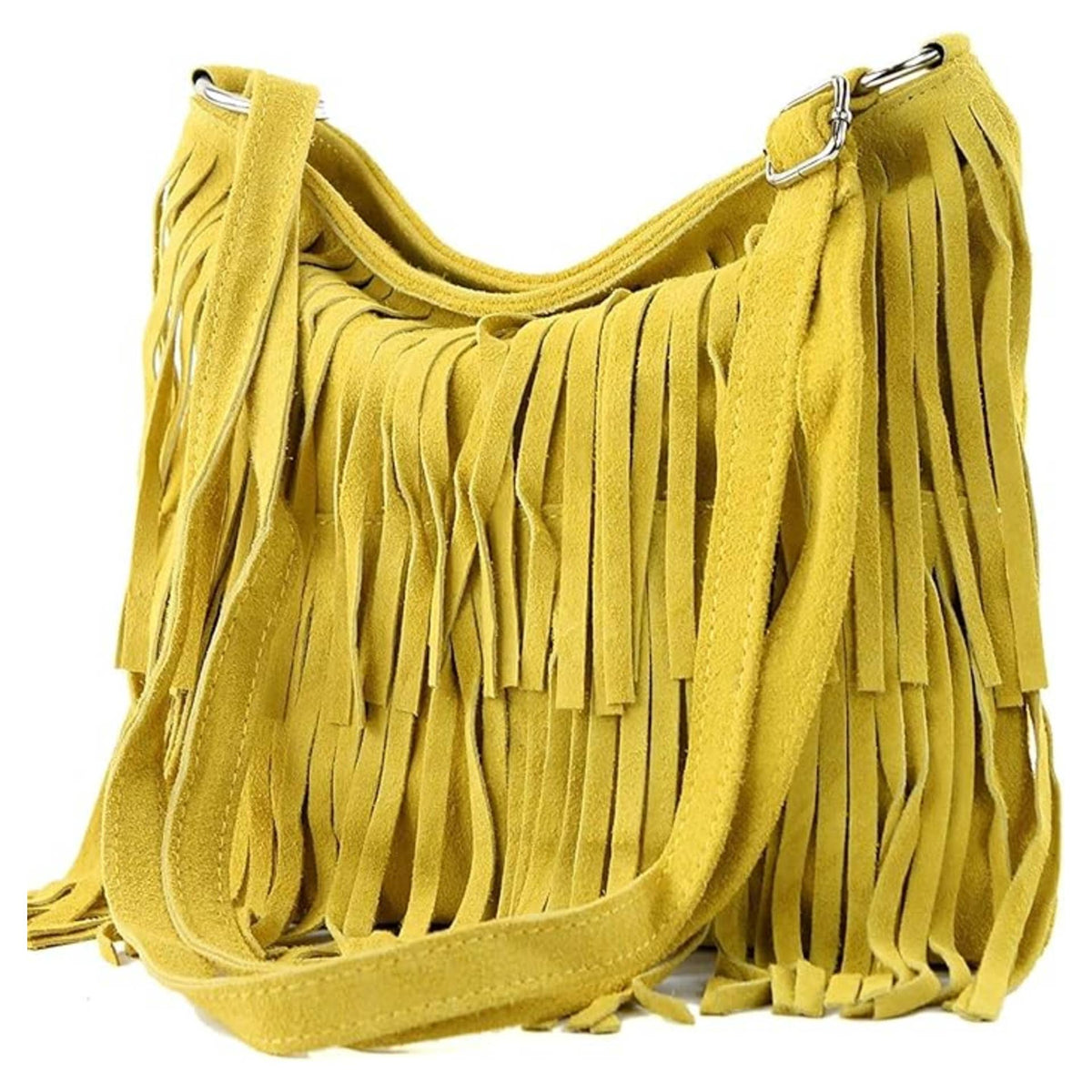 Wine Italian Leather Tassle Crossbody Bag