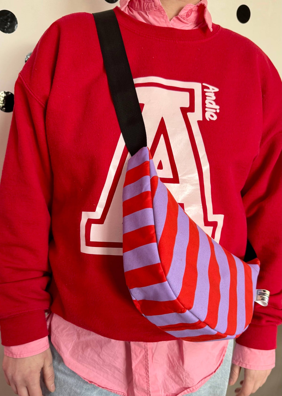 Yolla Studio Lilac and Red stripes Bag