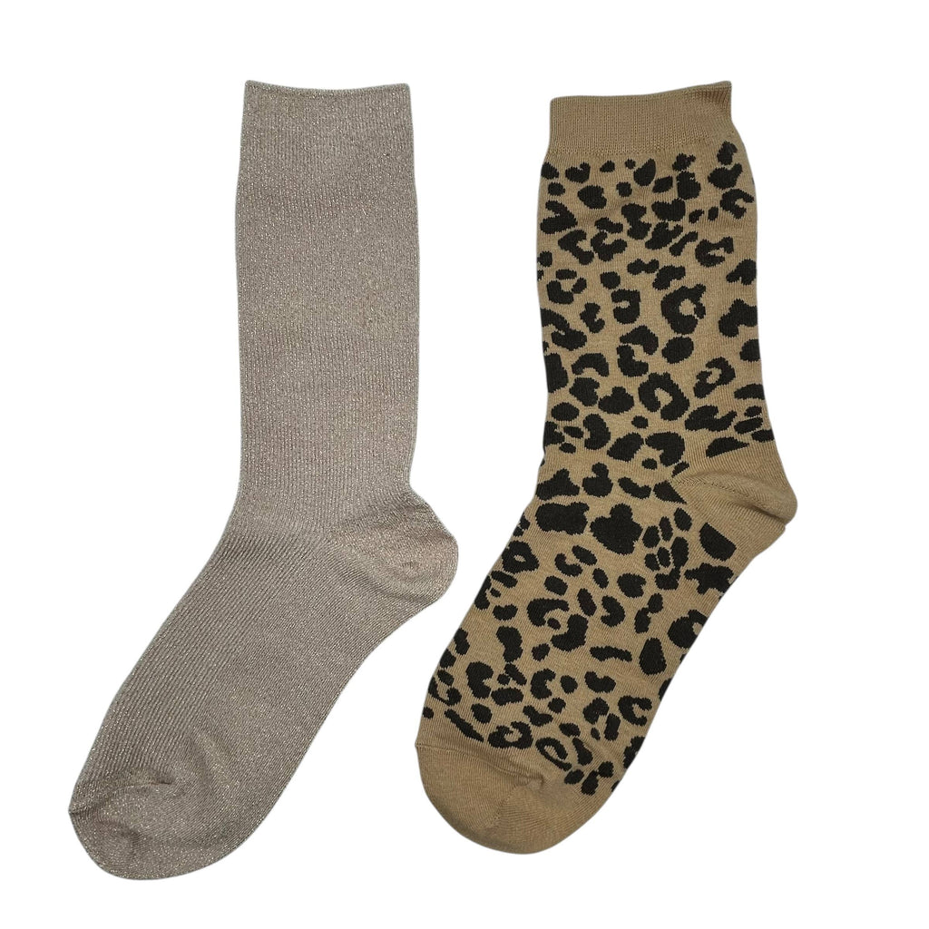 Champagne Vegas & Leopard sock box duo