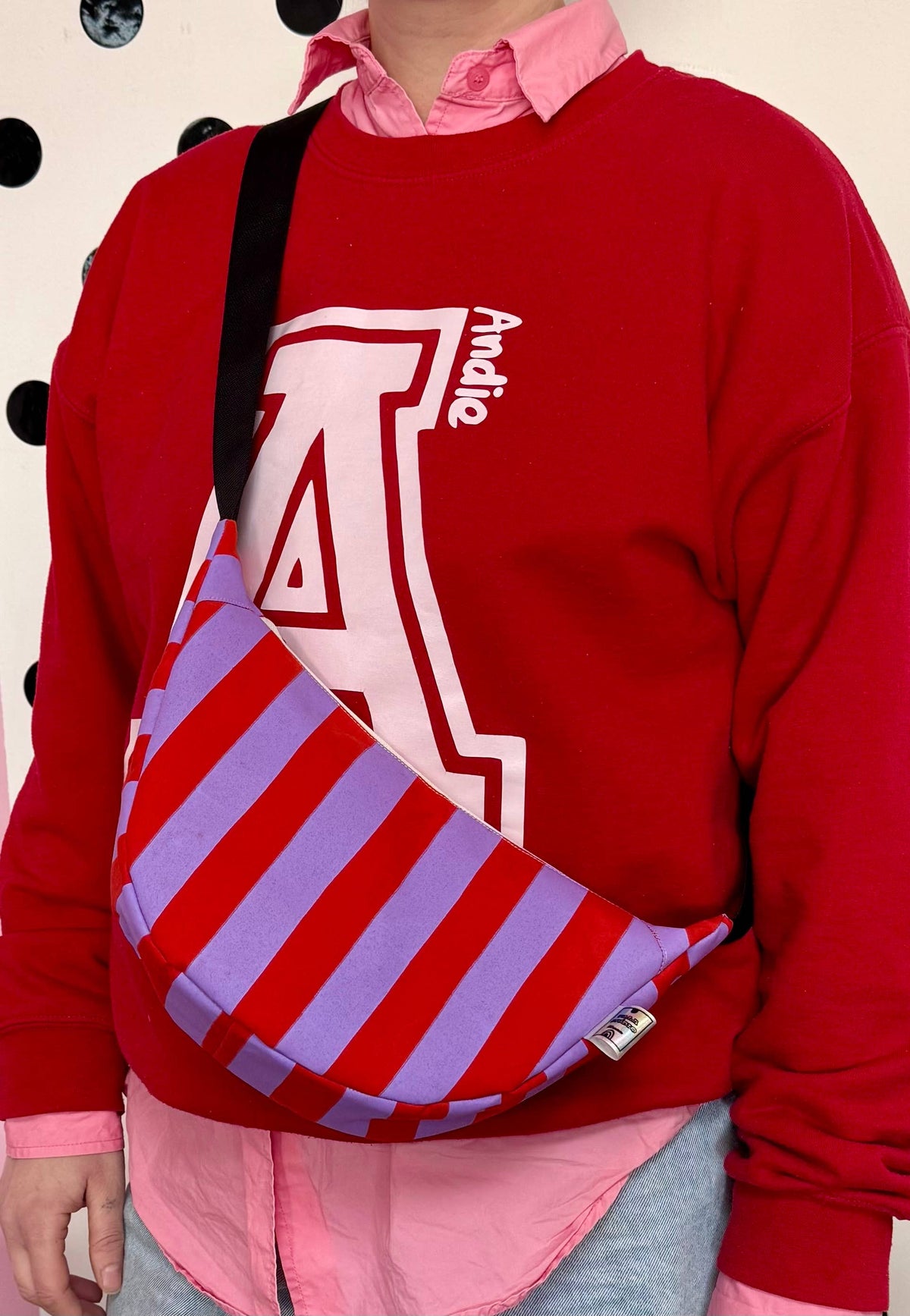 Yolla Studio Lilac and Red stripes Bag