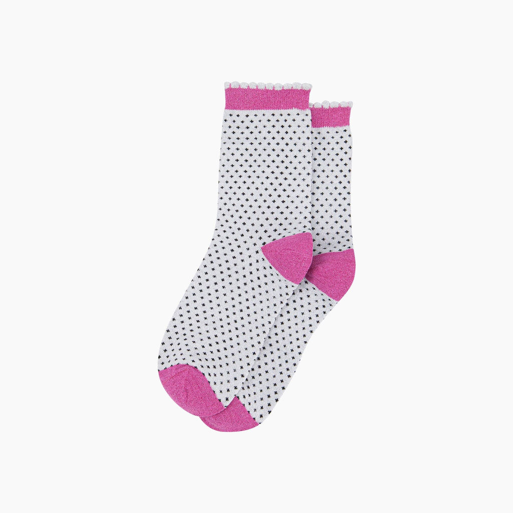 Polka Dots Combed Cotton Glitter Socks in Light grey: UK 3-7 | EU 36-40 | US 5-9