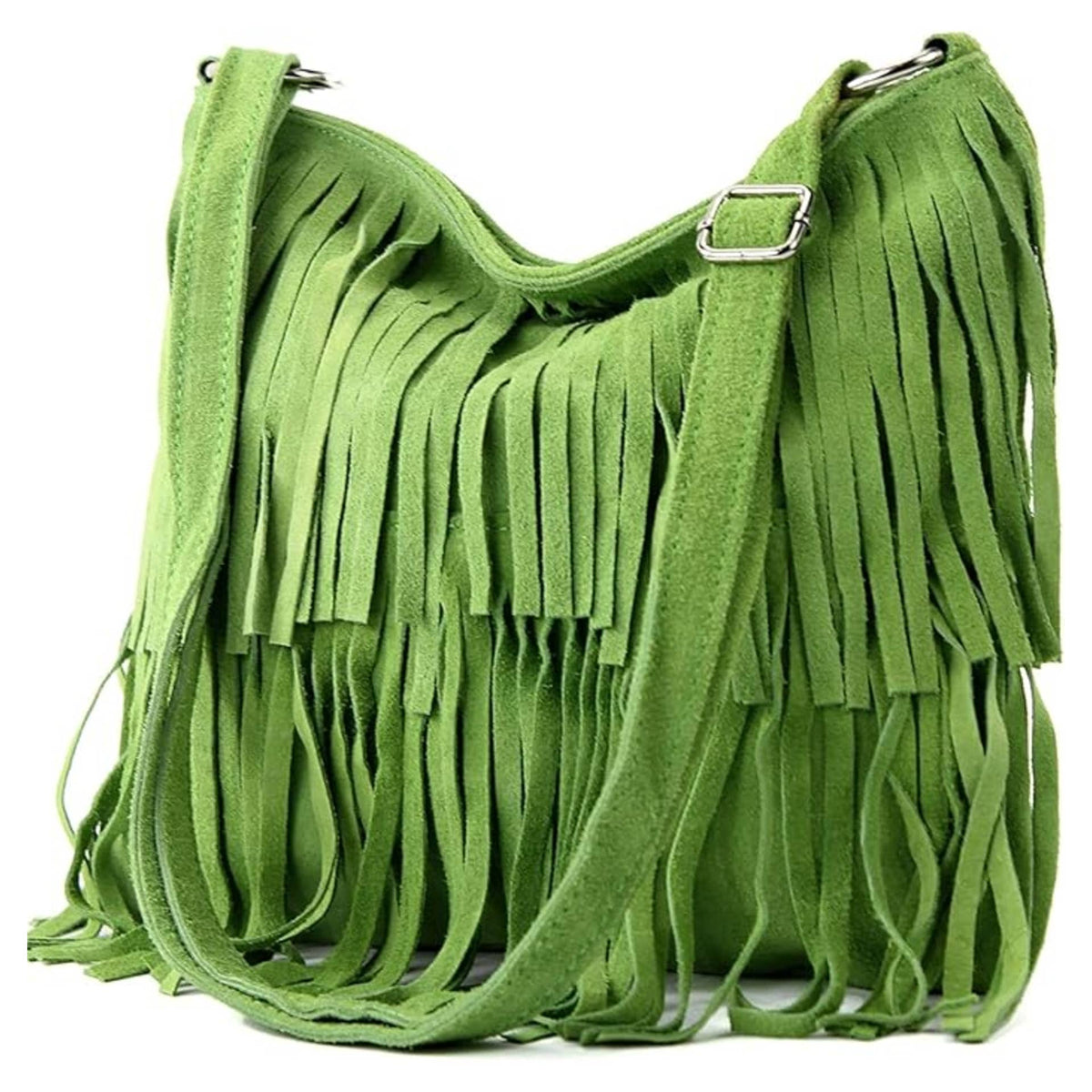 Wine Italian Leather Tassle Crossbody Bag