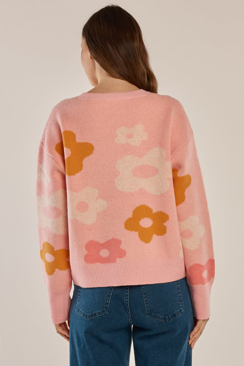 Betty Basics Leoni Knit Jacquard Flowers