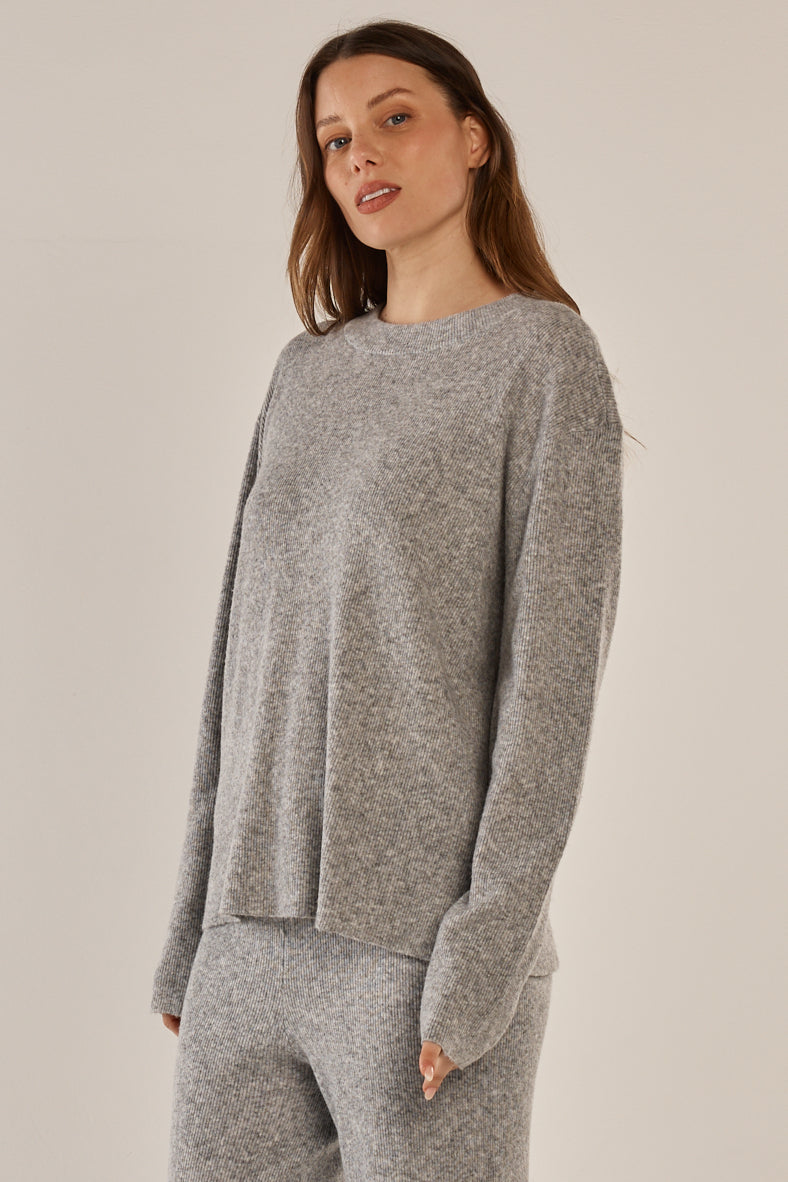 Betty Basics Knit Grey Marle Sweater