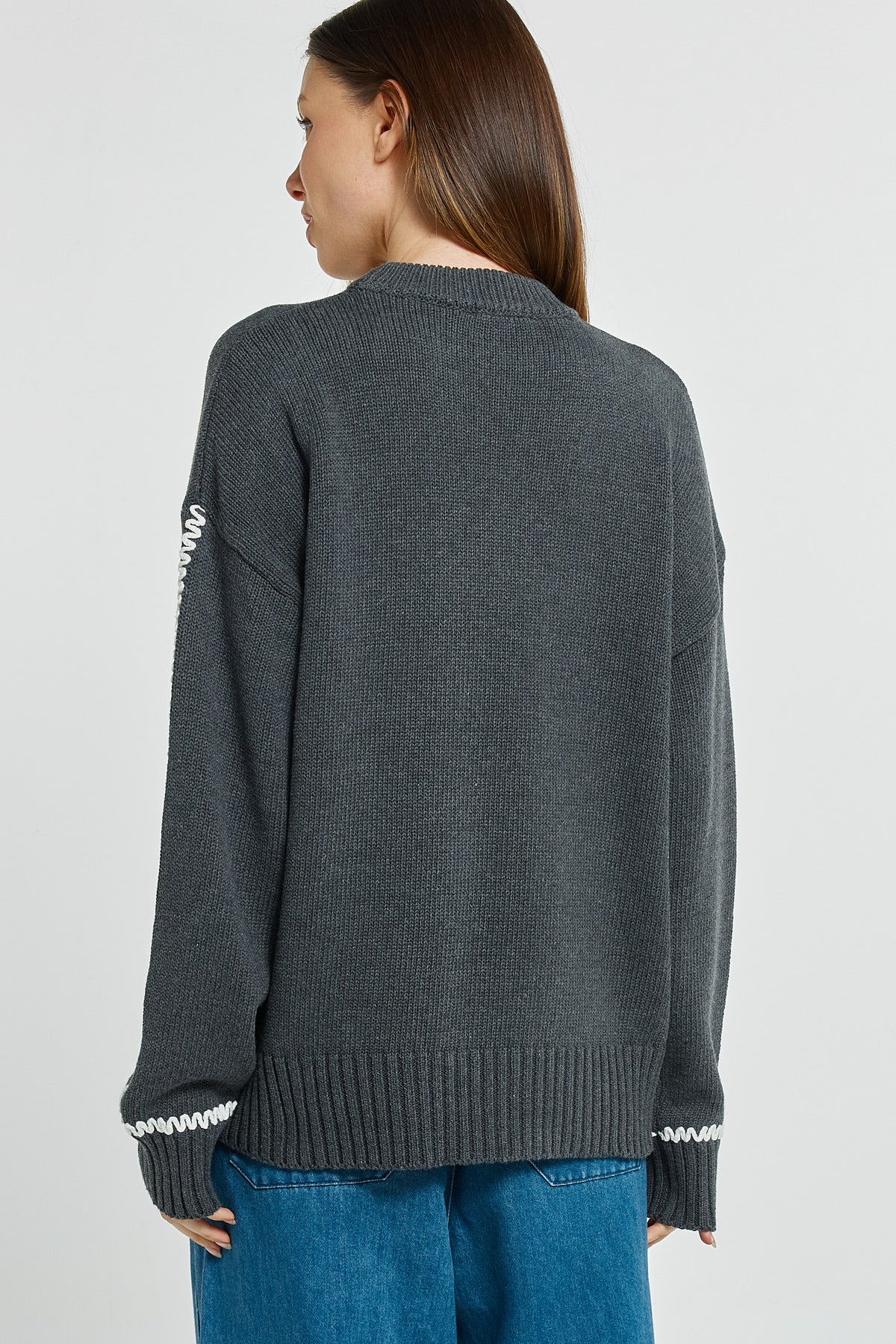 Betty Basics  Contrast Stitch Sweater