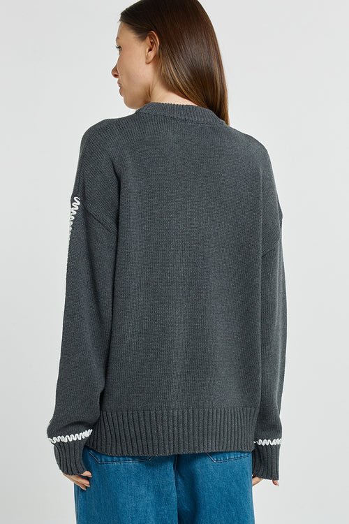 Betty Basics  Contrast Stitch Sweater