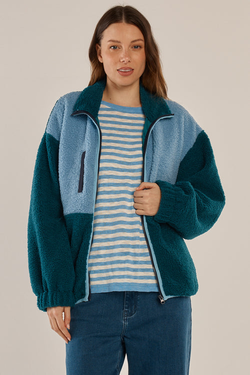 Betty Basics Jayne Fleece Teal Green/Blue