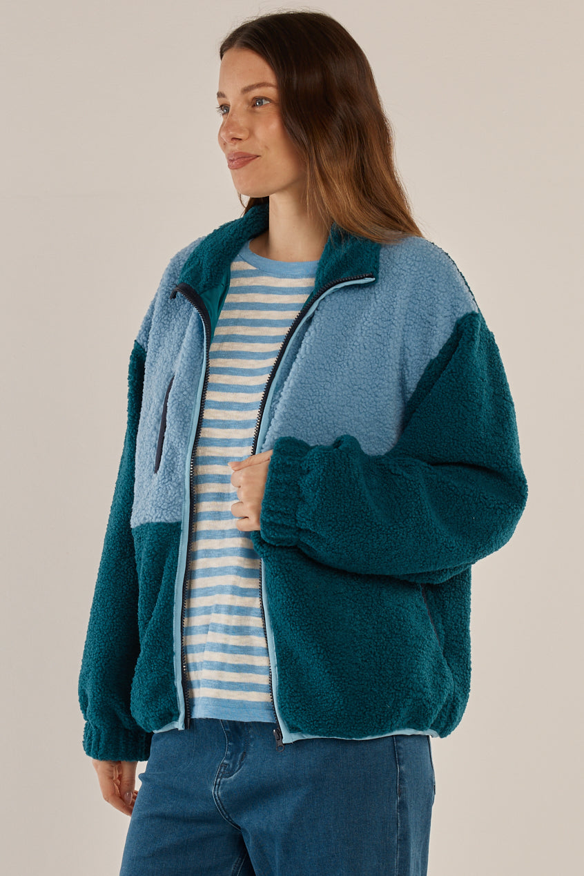 Betty Basics Jayne Fleece Teal Green/Blue