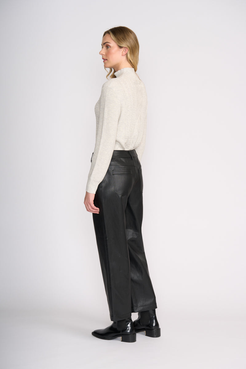 FOIL Faux Real Trouser Black