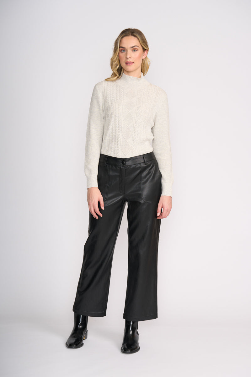 FOIL Faux Real Trouser Black