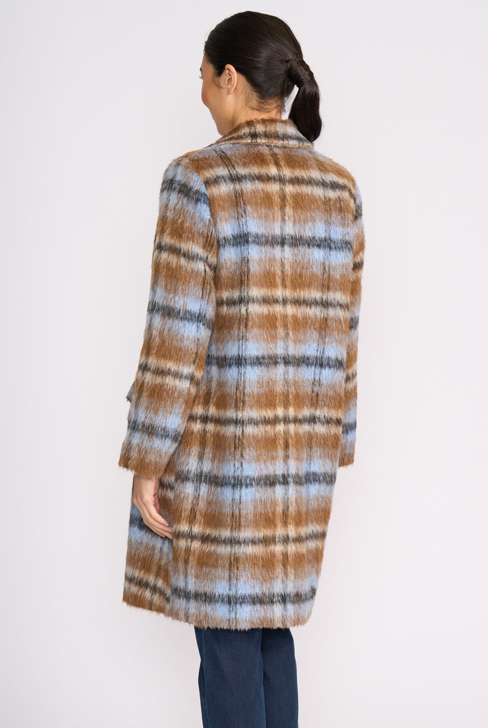 FOIL Toffee Check Coat