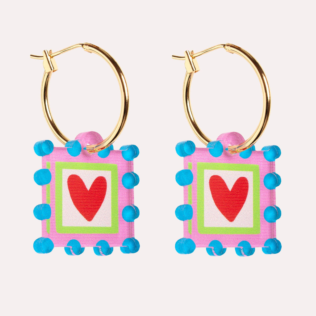 Natalie Lea Owen Square Heart Hoop Earring