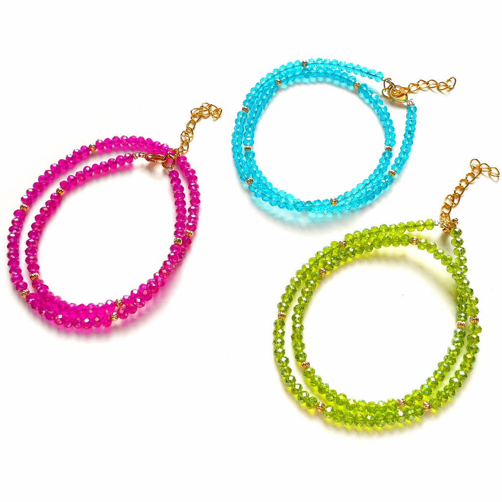 Small Crystal Necklace: Fuchsia