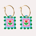 Natalie Lea Owen Hoop Flower Earring